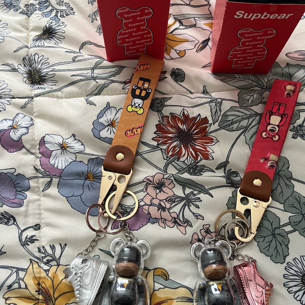 Supbear Bear Charm Keychain Set